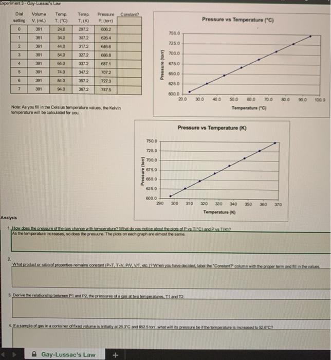 PLEASE HELP WITH 2-4 clear photos Experimentel Dial setting Volume V. (ml)