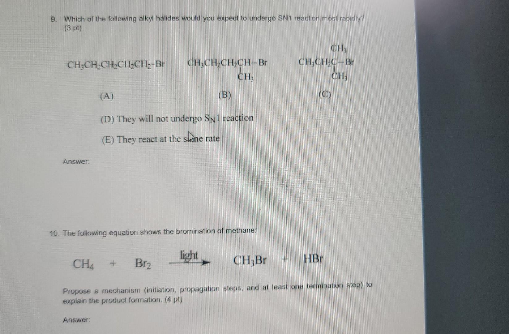 pt) (a) OH or NHz (b) For CH (c) CHOCHZO or CH3C00-