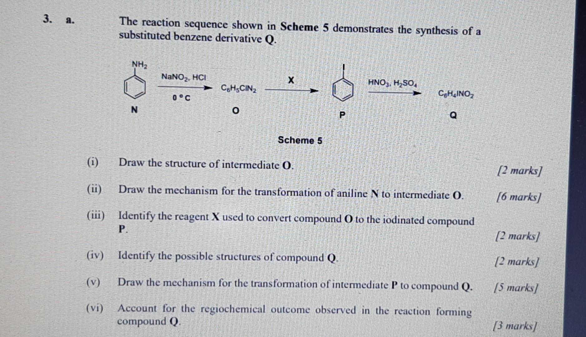  3. a. The reaction sequence shown in Scheme 5 demonstrates the