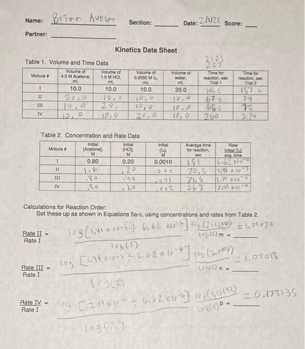 please fill out based on the data provided, please and thank you