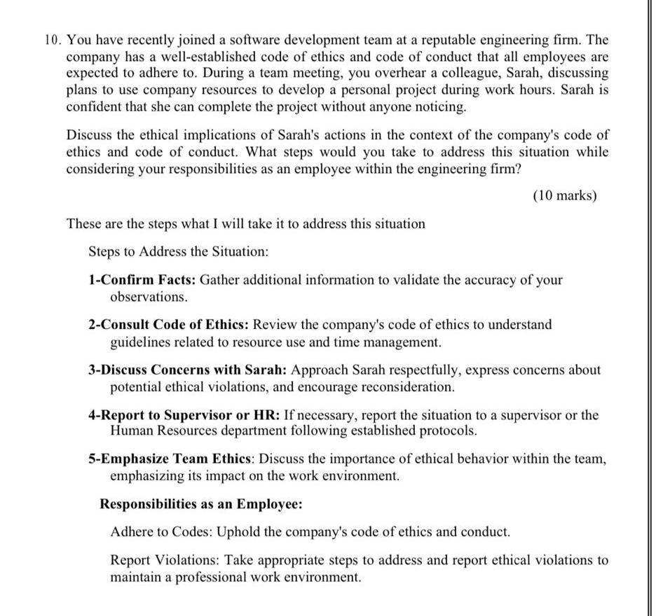  You have recently joined a software development team at a reputable