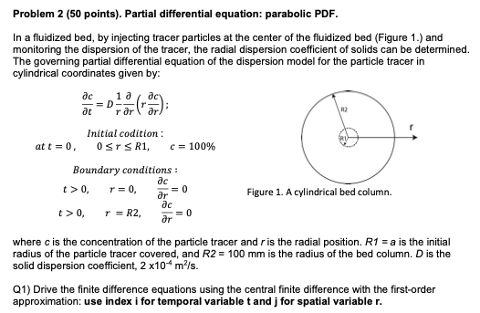 Problem 2 (50 points). Partial differential equation: parabolic PDF. In a