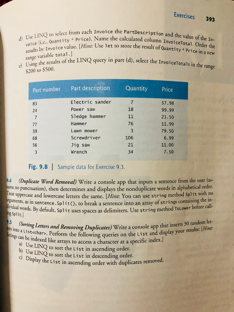 two problems and post it here. b) c) The Remove method of