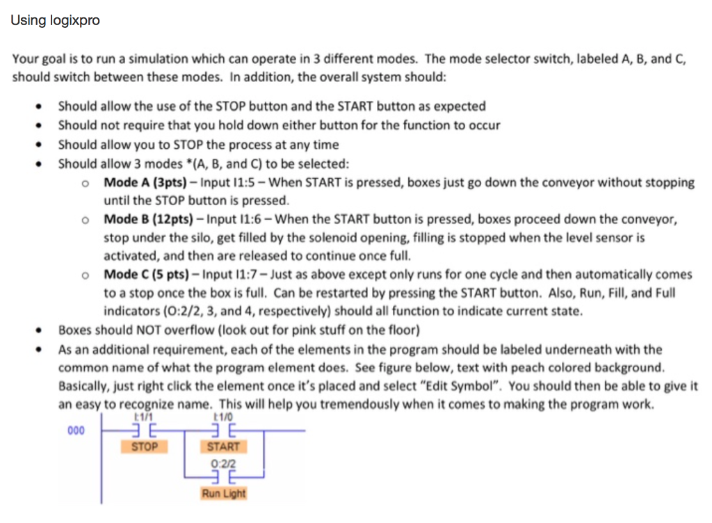  Using logixpro Your goal is to run a simulation which can
