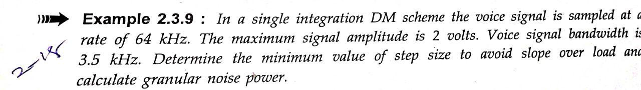 Need answer Example 2.3.9 : In a single integration DM scheme the