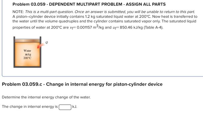  Problem 03.059 - DEPENDENT MULTIPART PROBLEM - ASSIGN ALL PARTS NOTE: