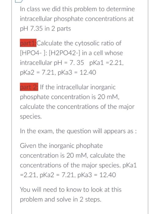 7.35, determine the concentration of H3PO4 and PO43 and check for yourself