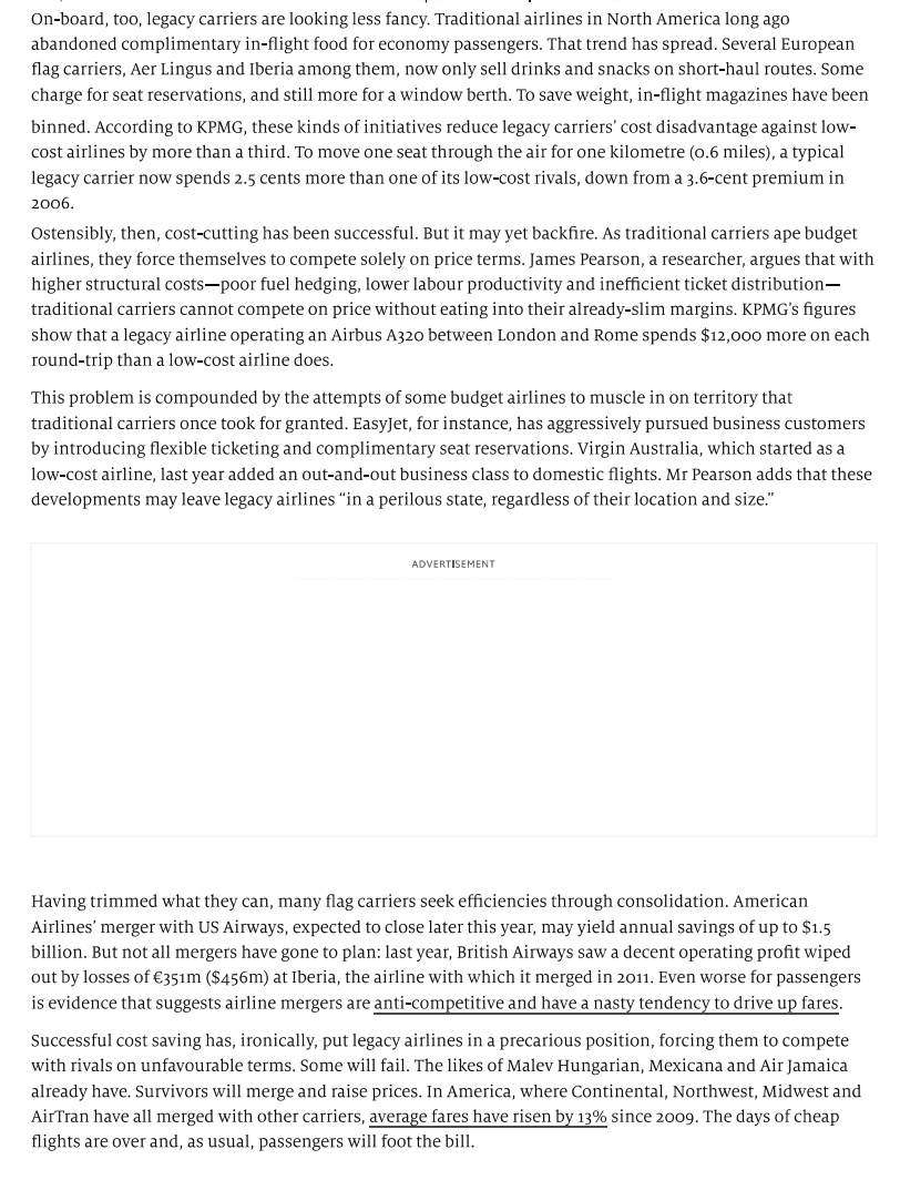 forces in the airline industry. a. What resources and capabilities distinguish LCC(low