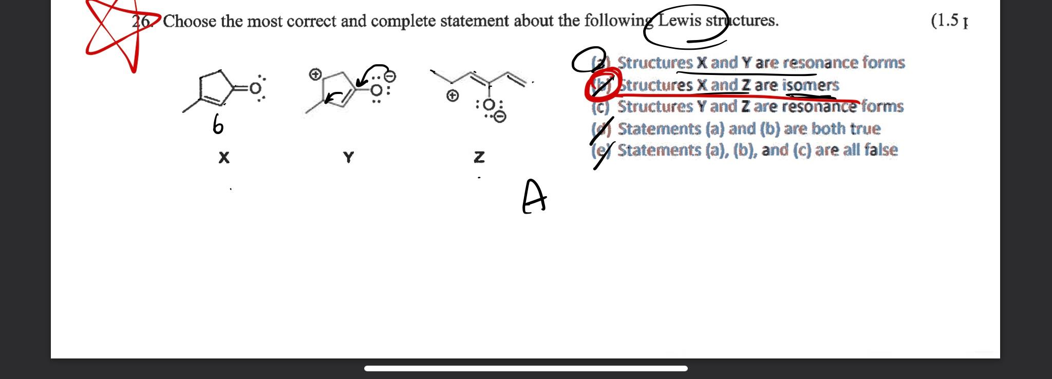  Choose the most correct and complete statement about the following Lewis
