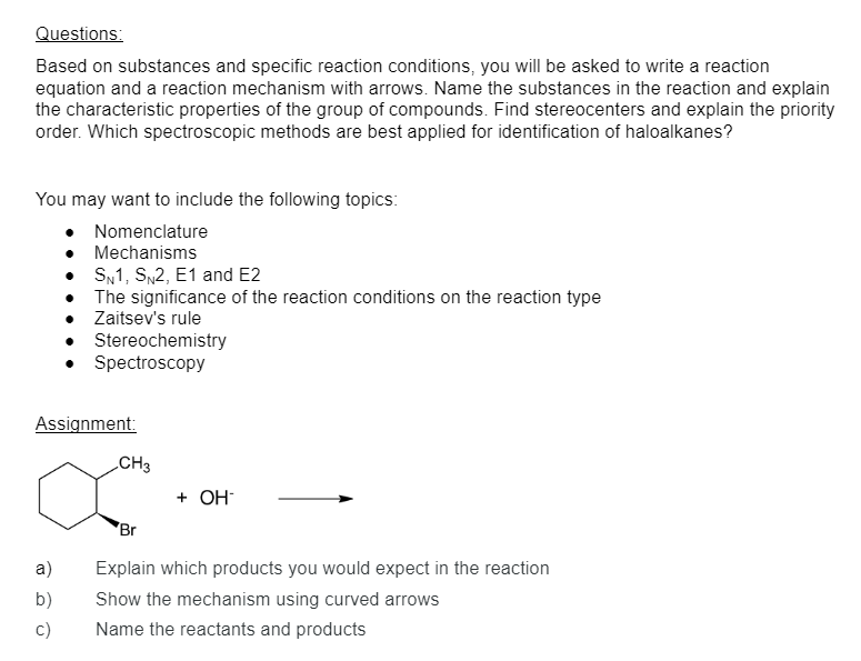  Based on substances and specific reaction conditions, Questions: Based on substances