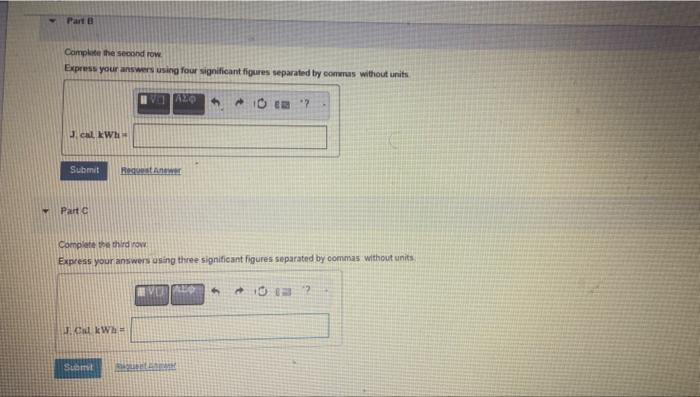 and D Corviest the folpowivtatis Part A Camplete the seoond row. Express