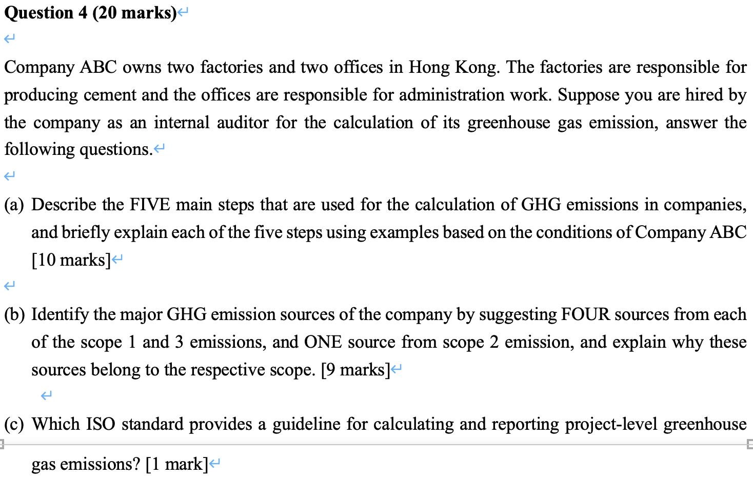  Question 4 (20 marks)