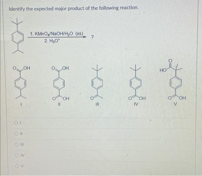 please help on this homework problem. Identify the expected major product of