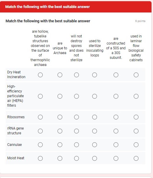  Match the following with the best suitable answer 