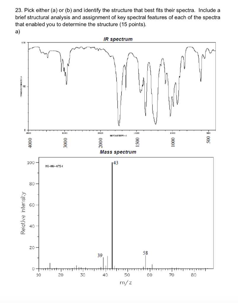 Pick either (a) or (b) and identify the structure that best fits