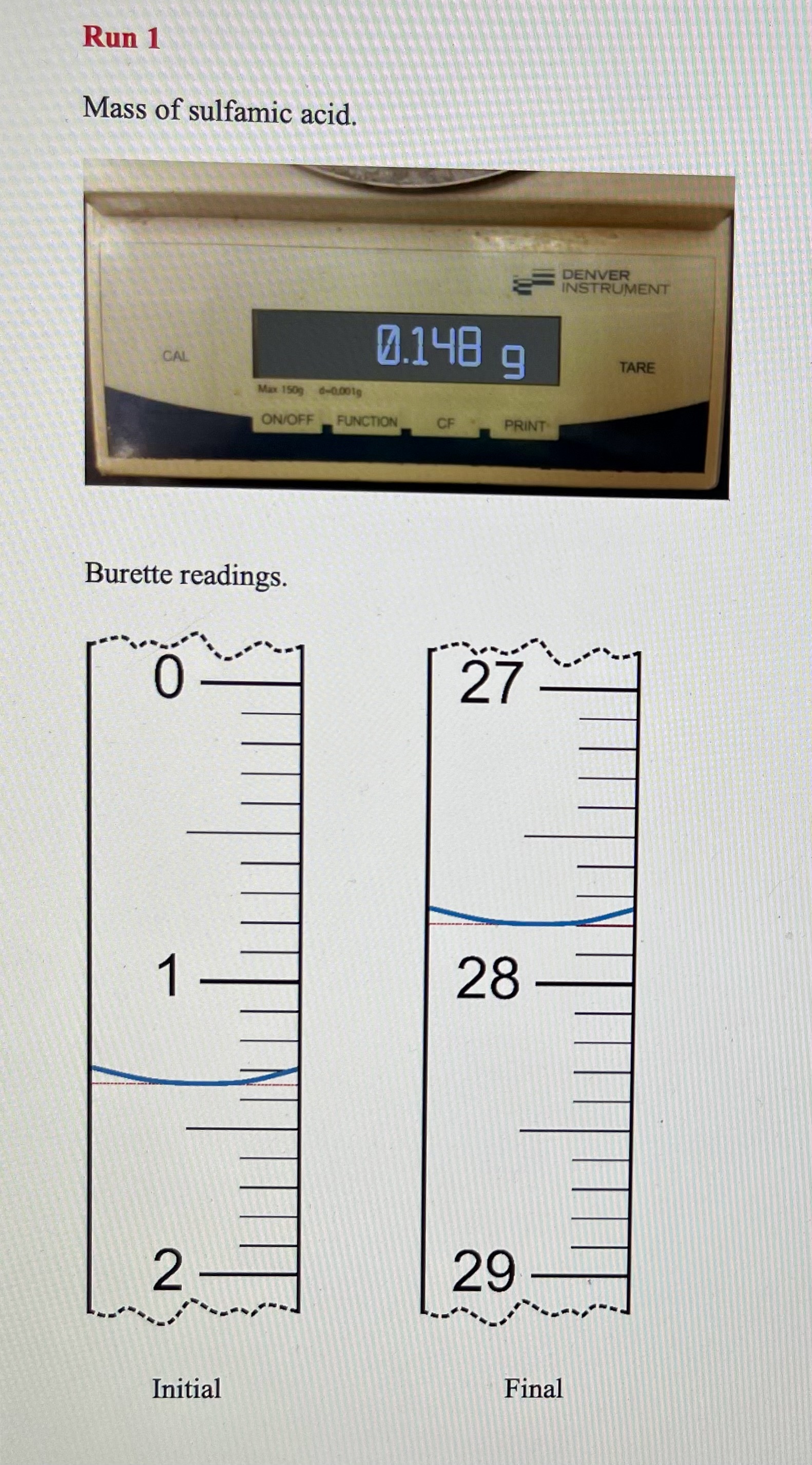 runs differ by more than 0.002M, then perform a third titration. Show