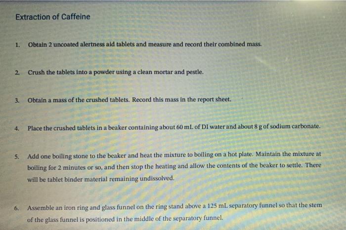  lab procedure steps part i need help with based off of