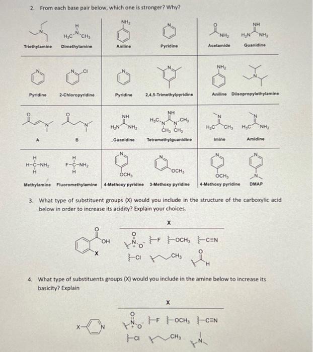 2, 3, and 4 please 2. From each base nair below. which
