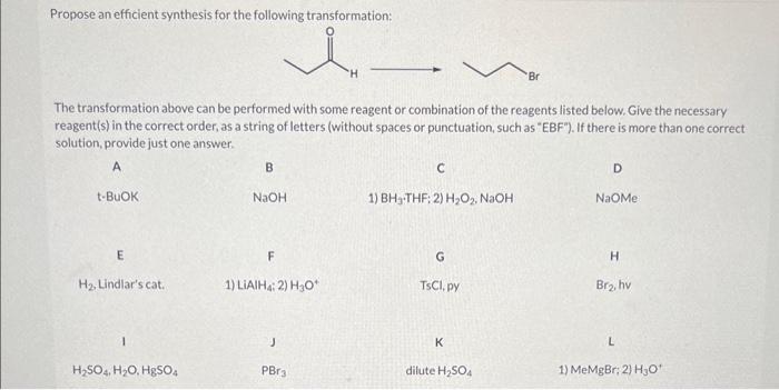 Help Please! Propose an efficient synthesis for the following transformation: The transformation