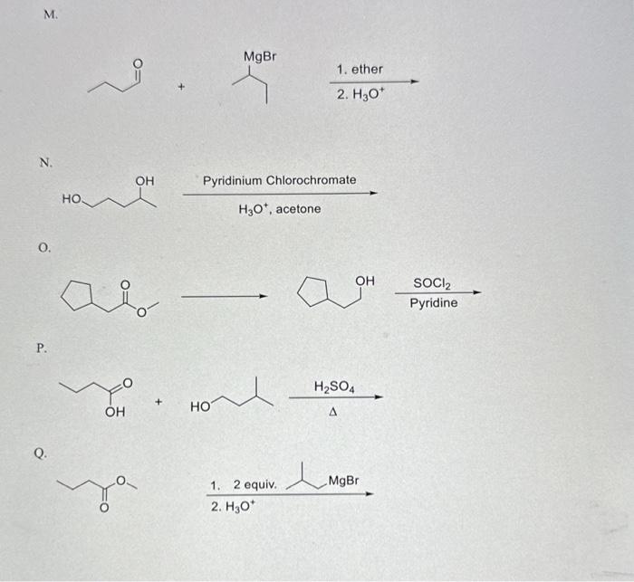 or major product(s). INCLUDE steriochemistry where required. G. 2.H3O+1.NaBH4 H. I. J.