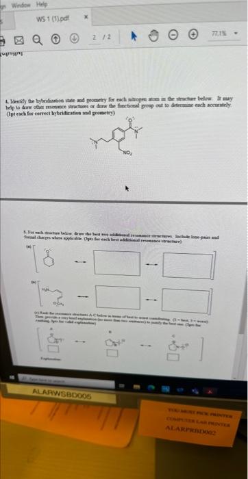  1. Identify the bytrideration state and geometry for each nitropen atcen