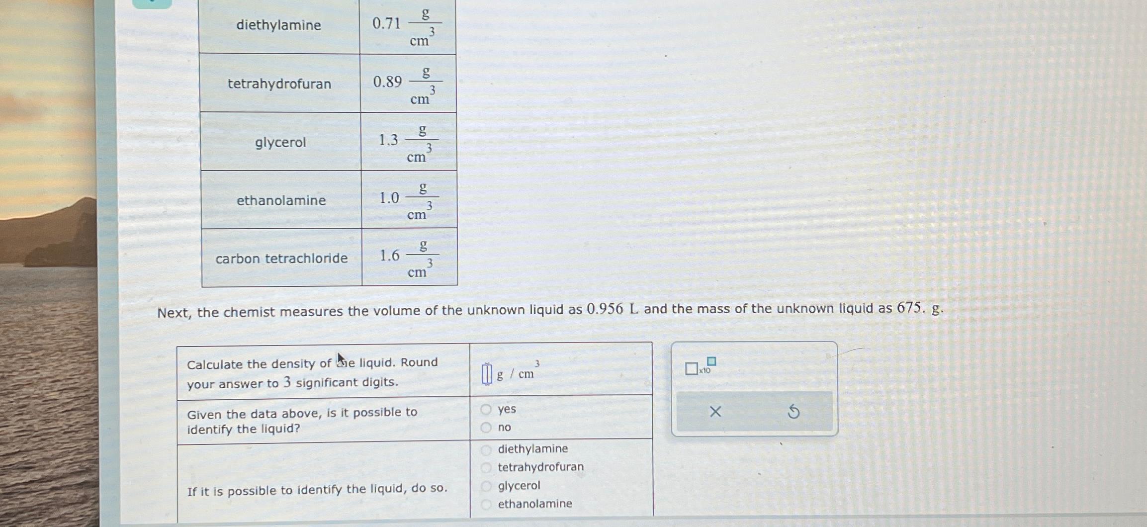  \table[[diethylamine,0.71gcm3 