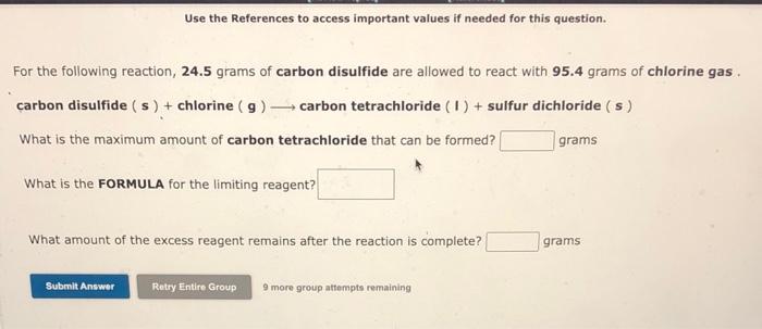  Use the References to access important values if needed for this