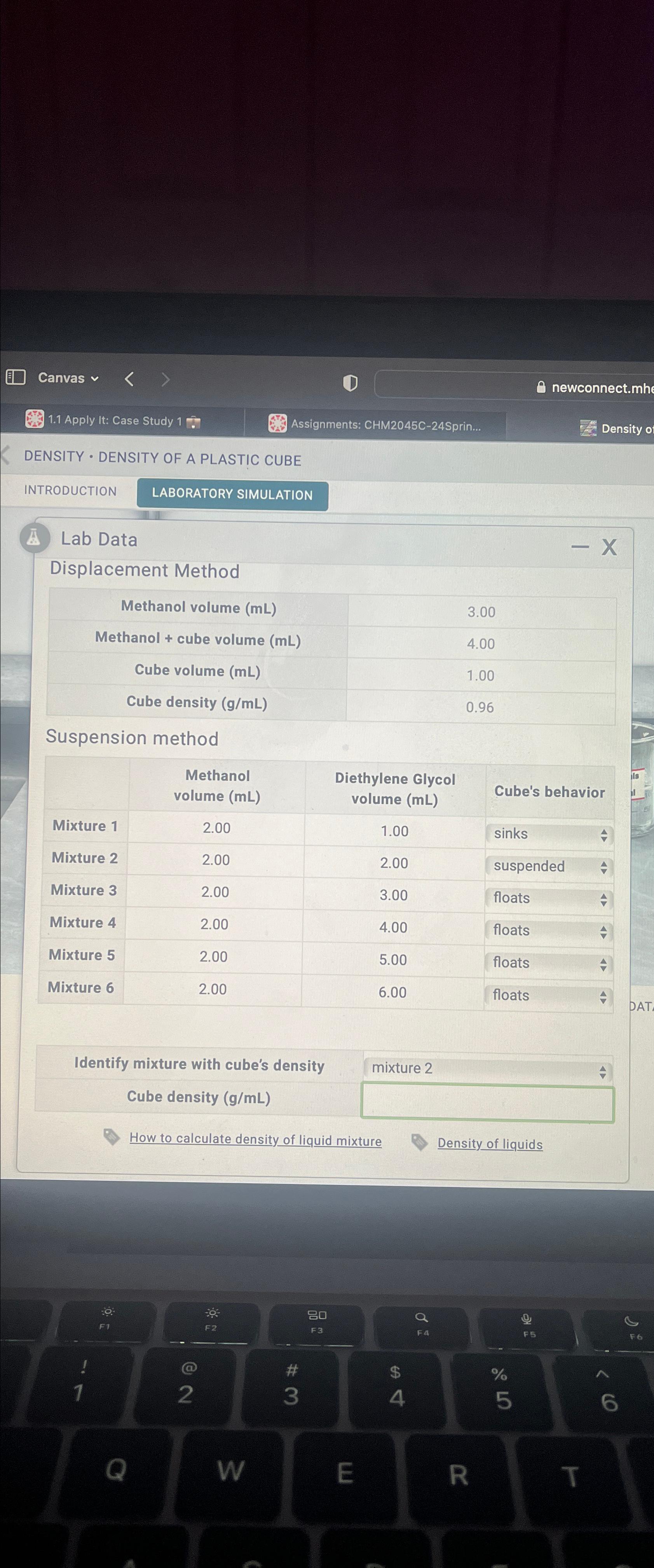  DENSITY * DENSITY OF A PLASTIC CUBE INTRODUCTION LABORATORY SIMULATION (A)