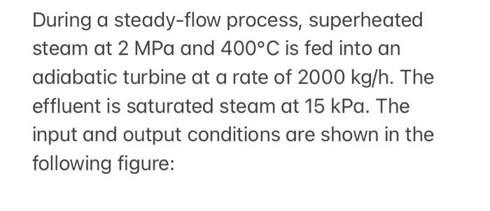  During a steady-flow process, superheated steam at 2 MPa and 400C