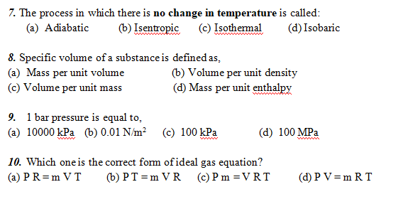  7. The process in which there is no change in temperature
