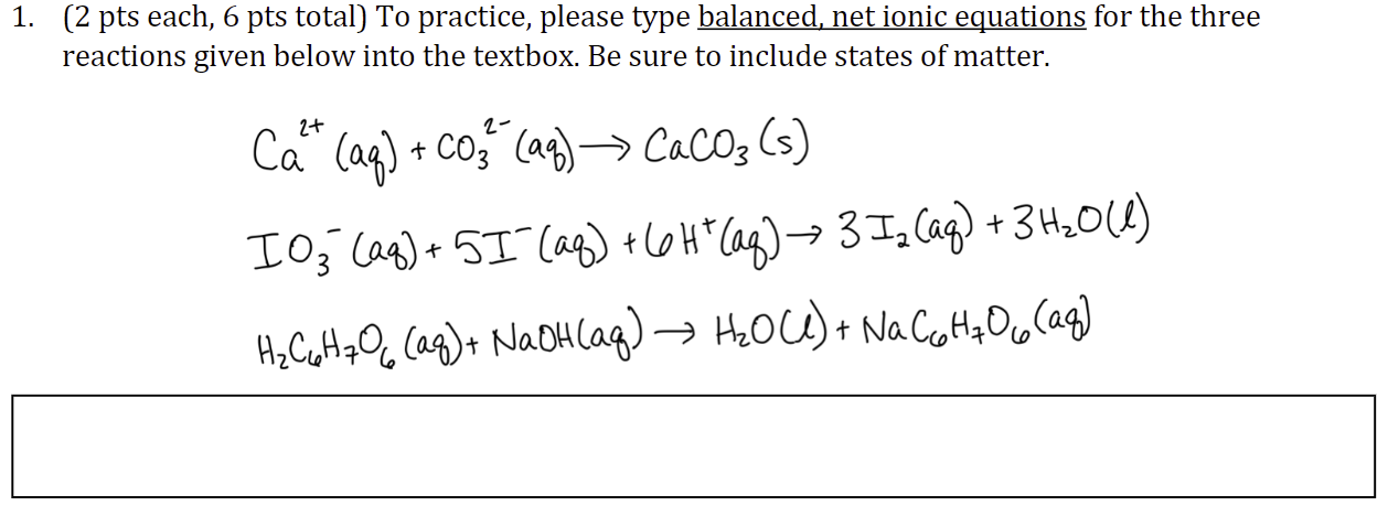 (2 pts each, 6 pts total) To practice, please type balanced,