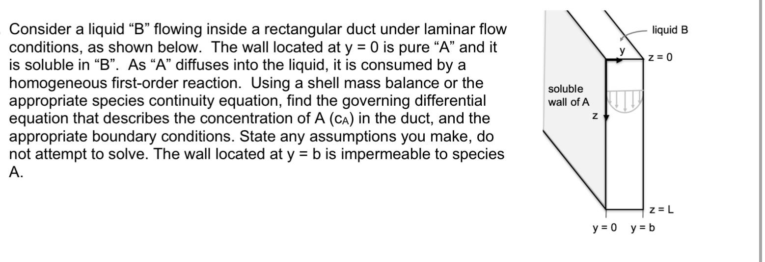  liquid B z = 0 Consider a liquid B flowing inside