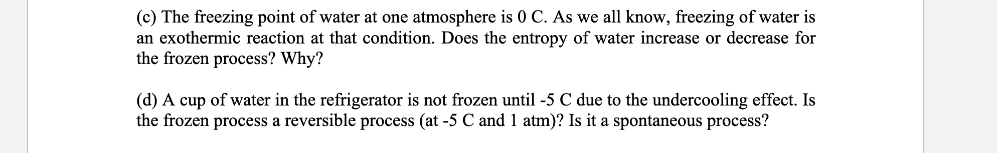 please solve this problem including specific calculation (c) The freezing point of