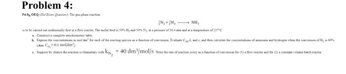 Problem 4: PSOE O Esom heter). The park reactice IN +