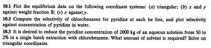 10.1 Plot the equilibrium data on the following coordinate systems: (a)