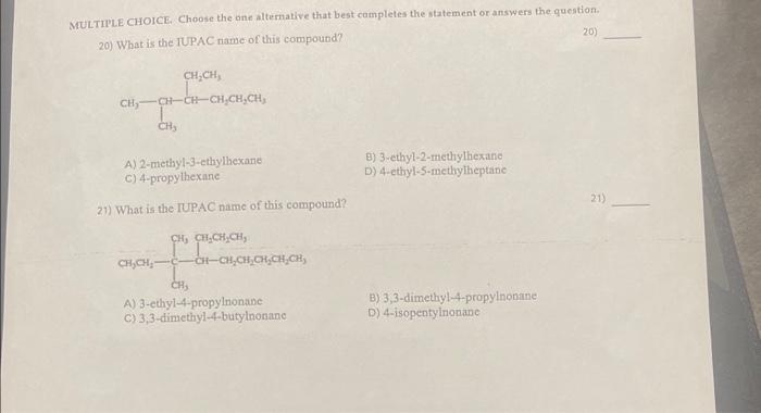 please answer all questions :) MULTIPLE CHOICE. Choose the ane alternative