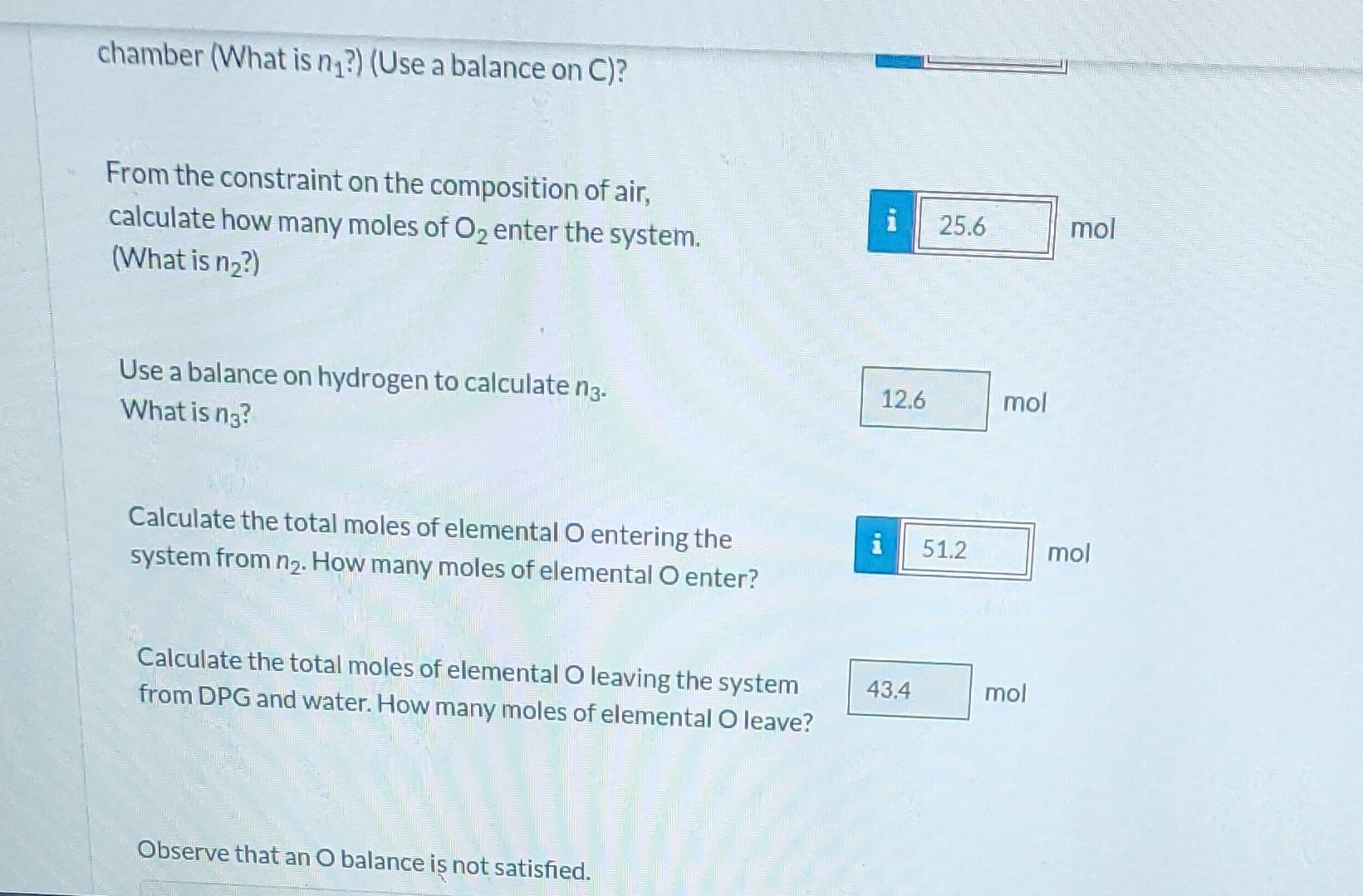 O/mol DPG) Combustion Chamber Excess Air XCO (mol CO/mol DPG) XN (mol