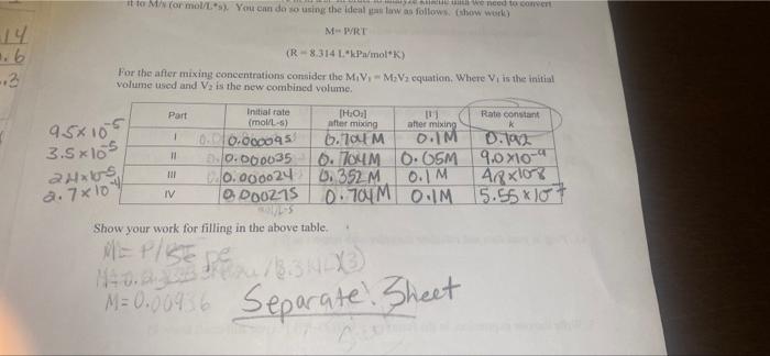 expression. In the form rate = k [H2O21"[1]". (you still don't know