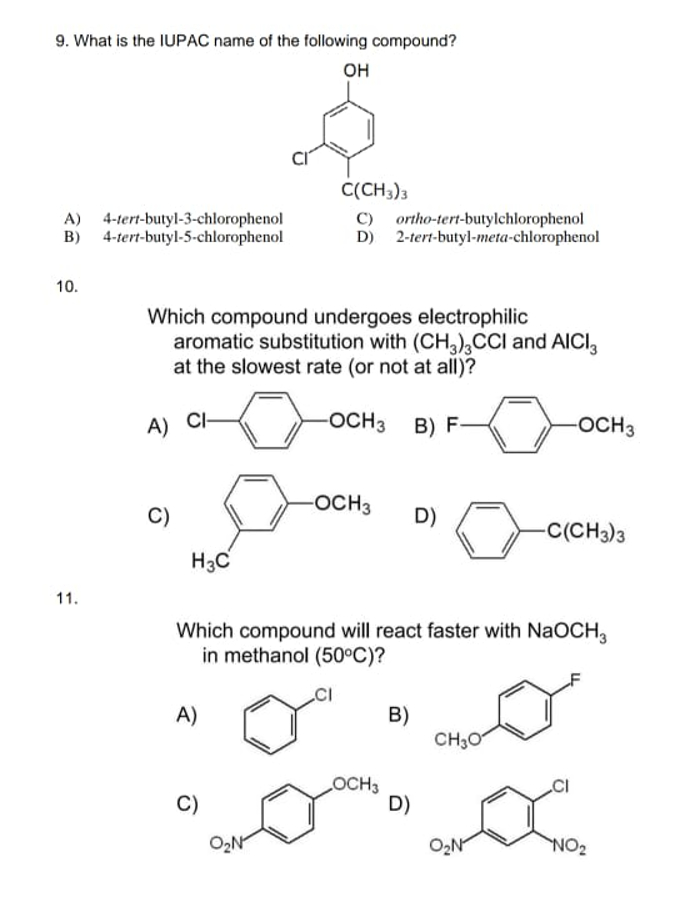  [Answer all question 9.10.11.] 9. What is the IUPAC name of