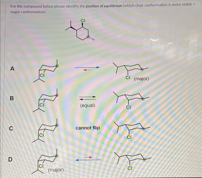 conformation): A B C cannot flip D (major) For the compound below