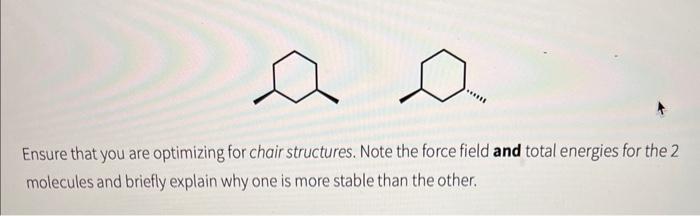  Ensure that you are optimizing for chair structures. Note the force