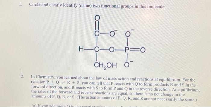  Circle and clearly identify (name) two functional groups in this molecule.
