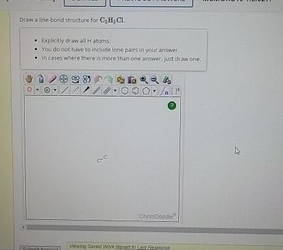  draw a line-bond structure for C2H3Cl Draw a line-bond structure for