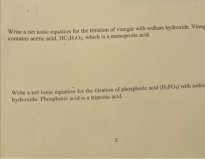 please give a step by step Write a net ionic equation for