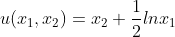 The consumer has the endowment e1 = 0 , e2 = 1