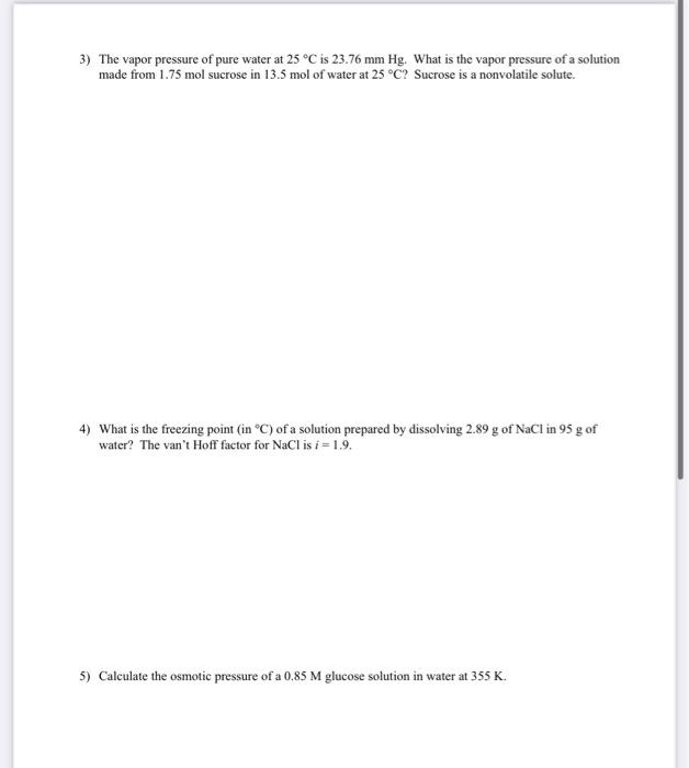 chapter. 2) What is the molality of a solution prepared by dissolving