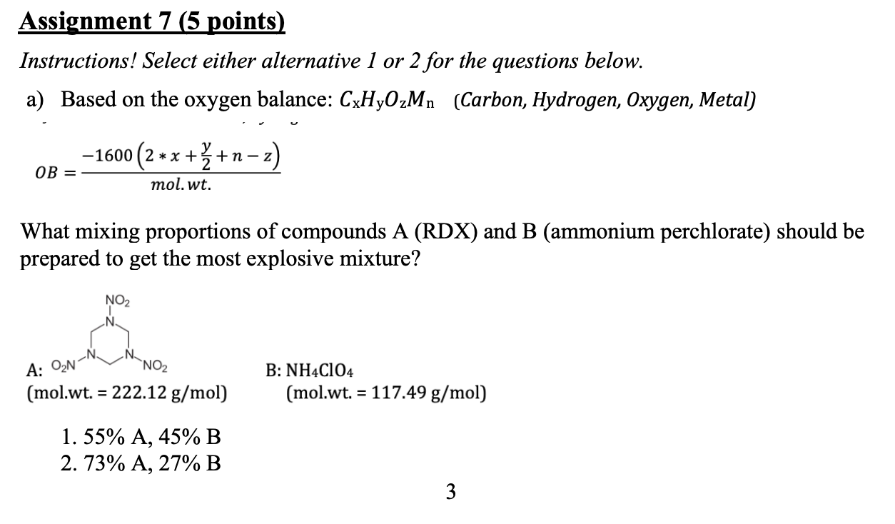  Assignment 7 (5 points) Instructions! Select either alternative 1 or 2