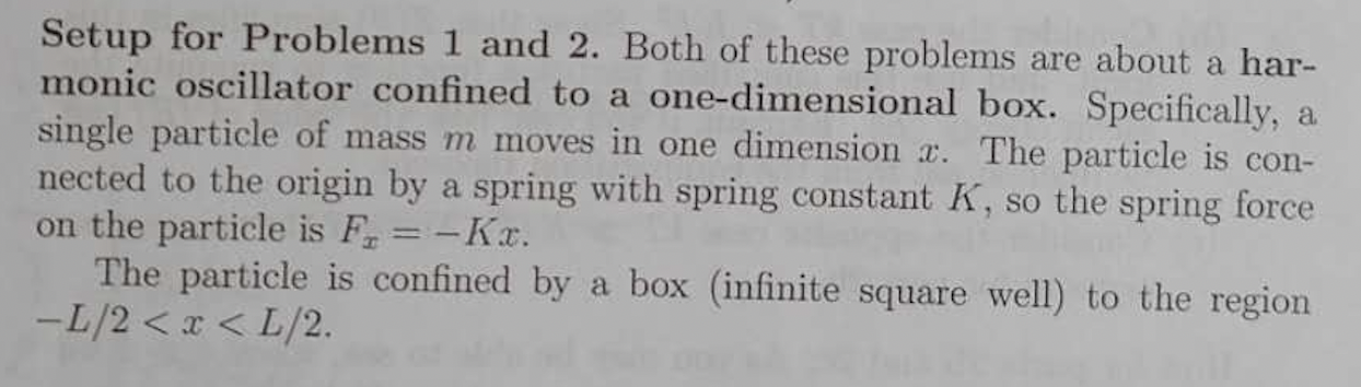 Setup for Problems 1 and 2. Both of these problems are about
