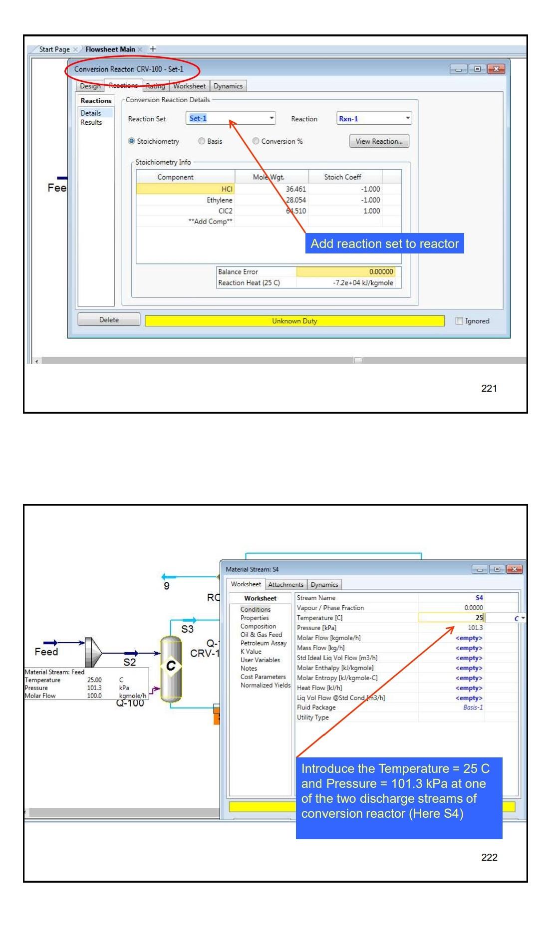 C2H4+HClC2H2Cl achieves only 90mol% conversion, the ethylchloride product is separated from the