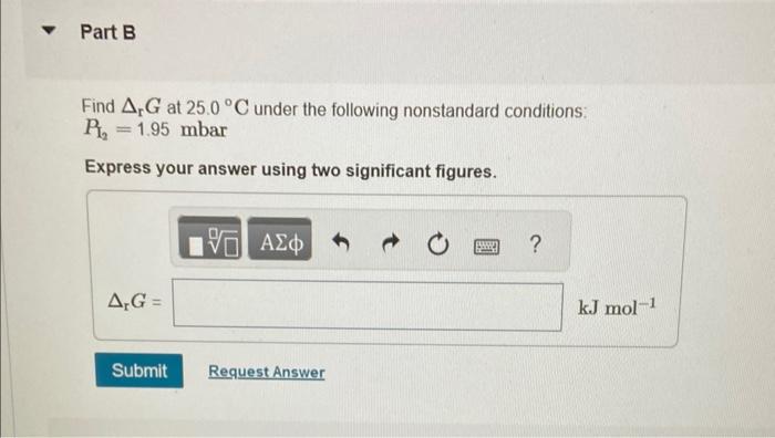 sublimation of iodine at 25.0C : I2(s)I2(g) Find rG at 25.0C under